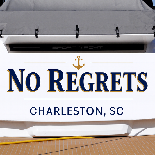 Custom Boat Stern Decal Sticker Sign | Boat Stern Name & Hailing City (Port) Sign