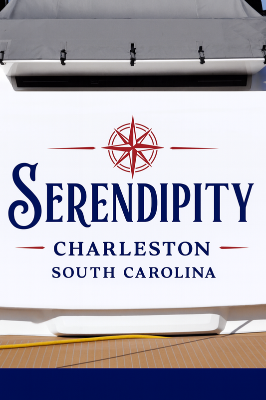 Custom Boat Stern Decal Sticker Sign | Boat Stern Name & Hailing City (Port) Sign