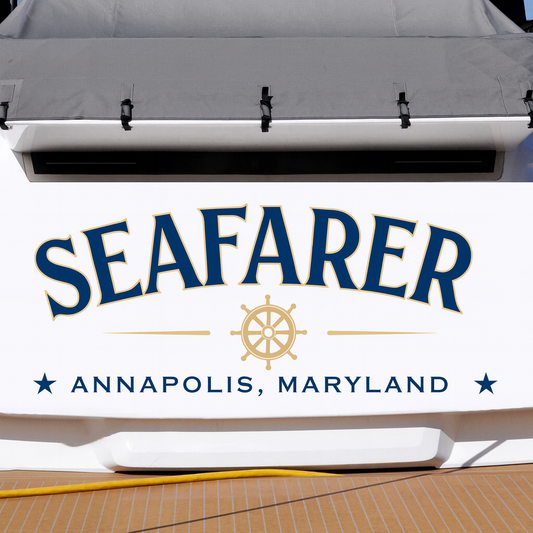 Custom Boat Stern Decal Sticker Sign | Boat Stern Name & Hailing City (Port) Sign