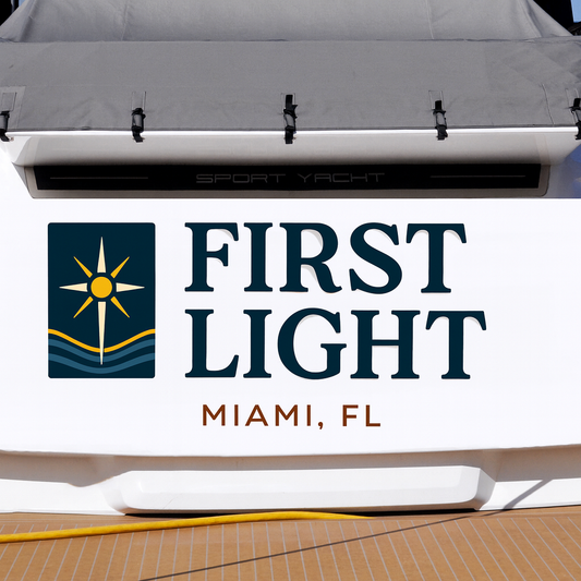 Custom Boat Stern Decal Sticker Sign | Boat Stern Name & Hailing City (Port) Sign