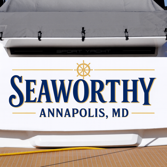 Custom Boat Stern Decal Sticker Sign | Boat Stern Name & Hailing City (Port) Sign