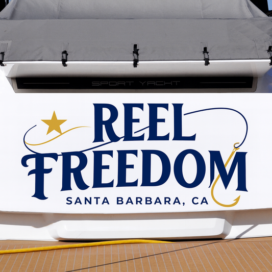 Custom Boat Stern Decal Sticker Sign | Boat Stern Name & Hailing City (Port) Sign