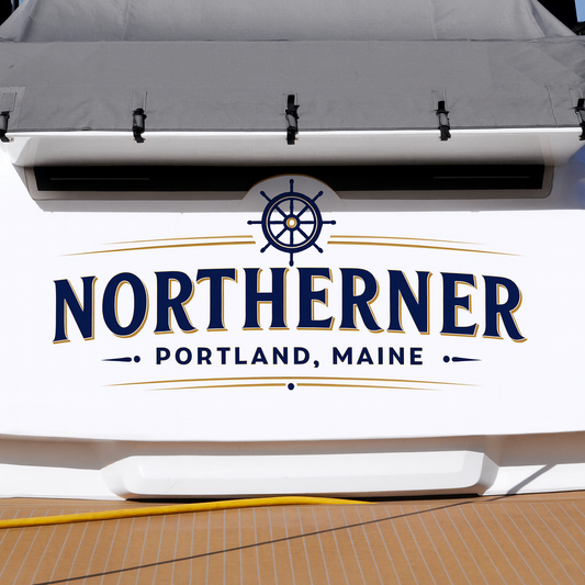 Custom Boat Stern Decal Sticker Sign | Boat Stern Name & Hailing City (Port) Sign