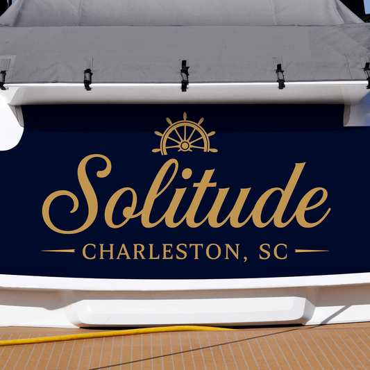 Custom Boat Stern Decal Sticker Sign | Boat Stern Name & Hailing City (Port) Sign