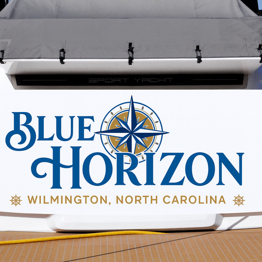 Custom Boat Stern Decal Sticker Sign | Boat Stern Name & Hailing City (Port) Sign