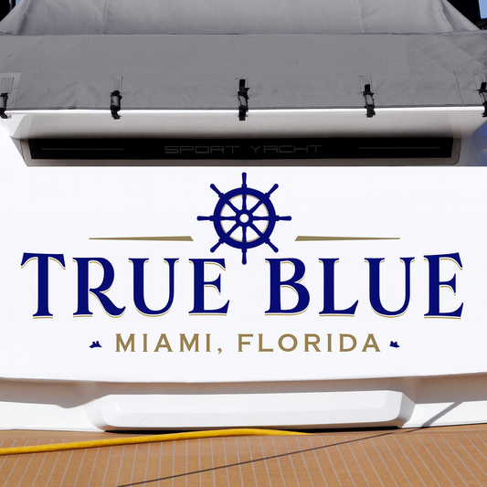 Custom Boat Stern Decal Sticker Sign | Boat Stern Name & Hailing City (Port) Sign