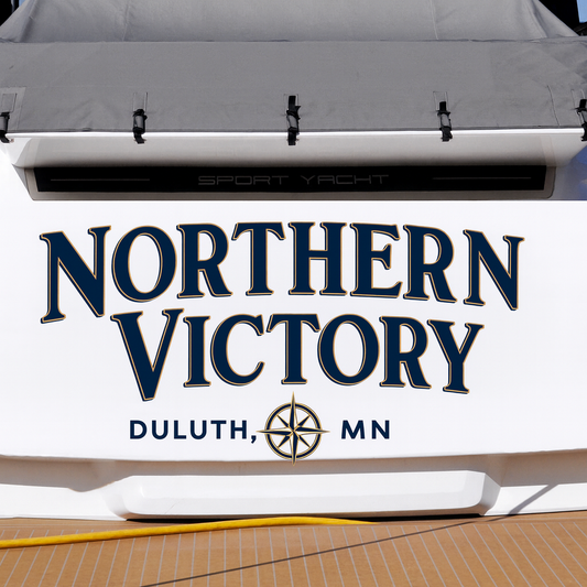 Custom Boat Stern Decal Sticker Sign | Boat Stern Name & Hailing City (Port) Sign
