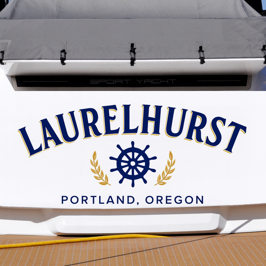Custom Boat Stern Decal Sticker Sign | Boat Stern Name & Hailing City (Port) Sign