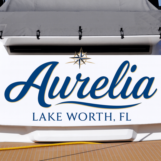Custom Boat Stern Decal Sticker Sign | Boat Stern Name & Hailing City (Port) Sign