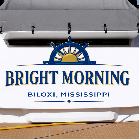 Custom Boat Stern Decal Sticker Sign | Boat Stern Name & Hailing City (Port) Sign