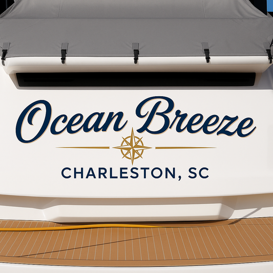 Custom Boat Stern Decal Sticker Sign | Boat Stern Name & Hailing City (Port) Sign