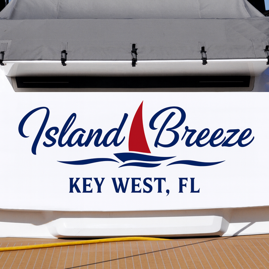 Custom Boat Stern Decal Sticker Sign | Boat Stern Name & Hailing City (Port) Sign