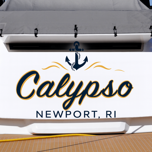 Custom Boat Stern Decal Sticker Sign | Boat Stern Name & Hailing City (Port) Sign