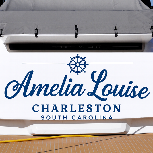 Custom Boat Stern Decal Sticker Sign | Boat Stern Name & Hailing City (Port) Sign