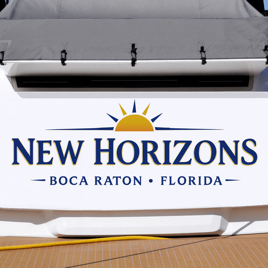 Custom Boat Stern Decal Sticker Sign | Boat Stern Name & Hailing City (Port) Sign