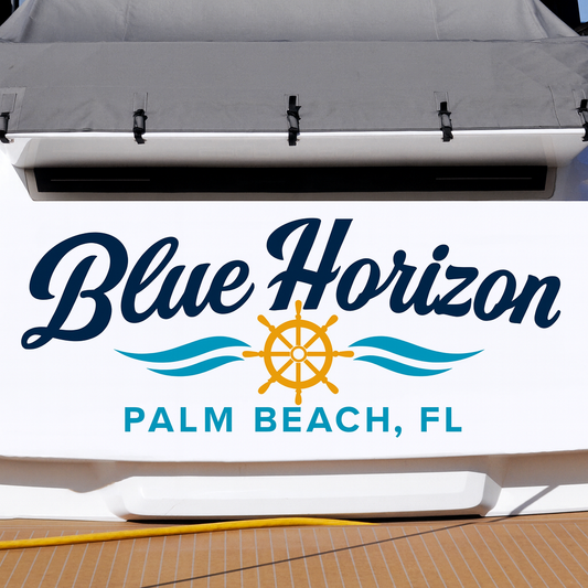 Custom Boat Stern Decal Sticker Sign | Boat Stern Name & Hailing City (Port) Sign