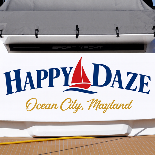 Custom Boat Stern Decal Sticker Sign | Boat Stern Name & Hailing City (Port) Sign