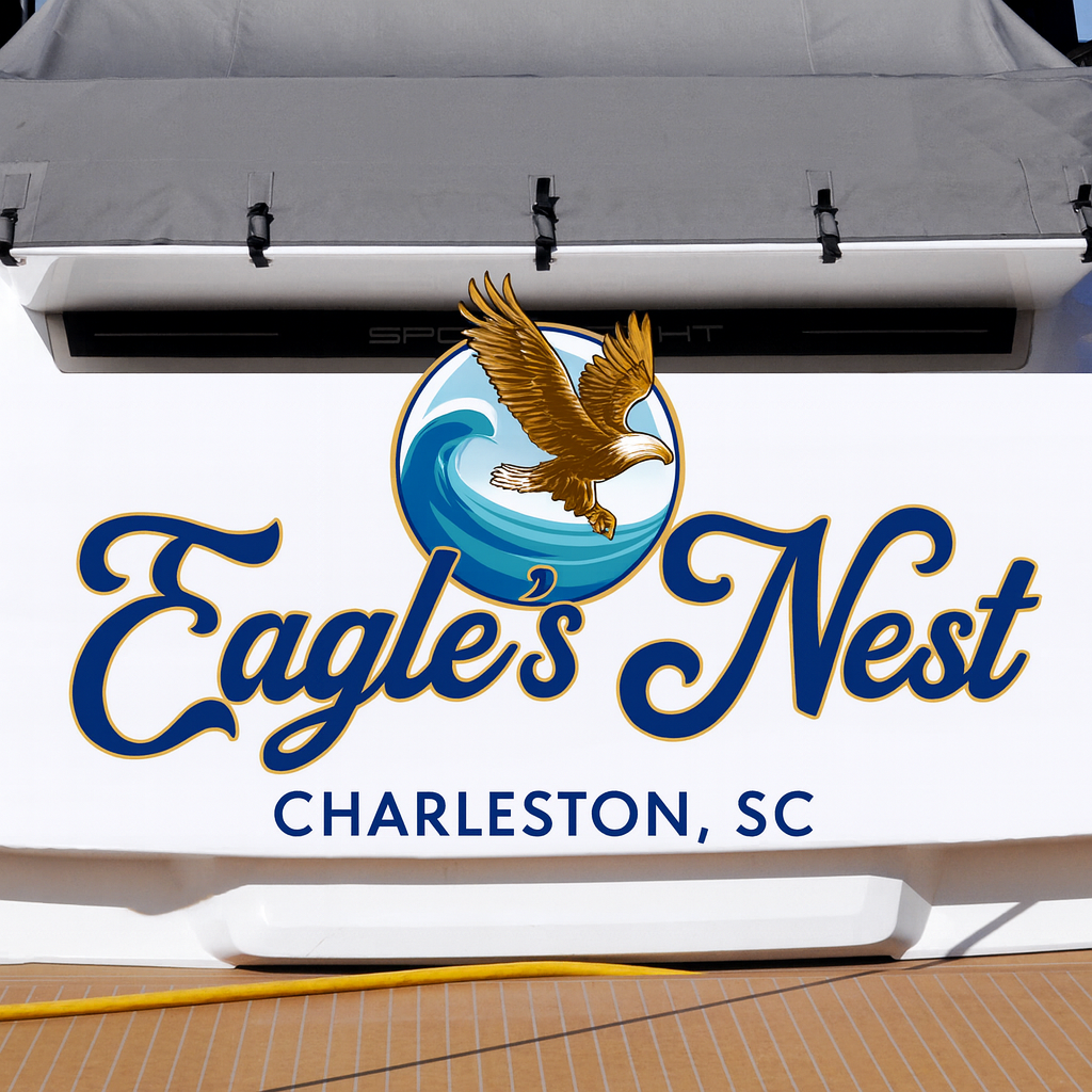 Custom Boat Stern Decal Sticker Sign | Boat Stern Name & Hailing City (Port) Sign