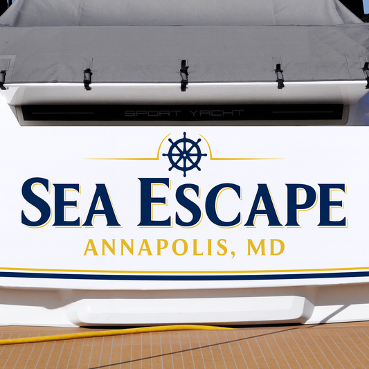 Custom Boat Stern Decal Sticker Sign | Boat Stern Name & Hailing City (Port) Sign