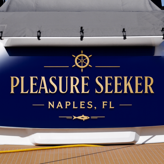 Custom Boat Stern Decal Sticker Sign | Boat Stern Name & Hailing City (Port) Sign
