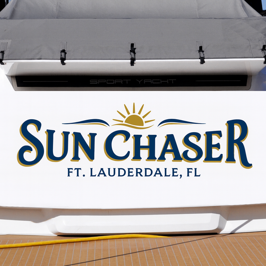 Custom Boat Stern Decal Sticker Sign | Boat Stern Name & Hailing City (Port) Sign