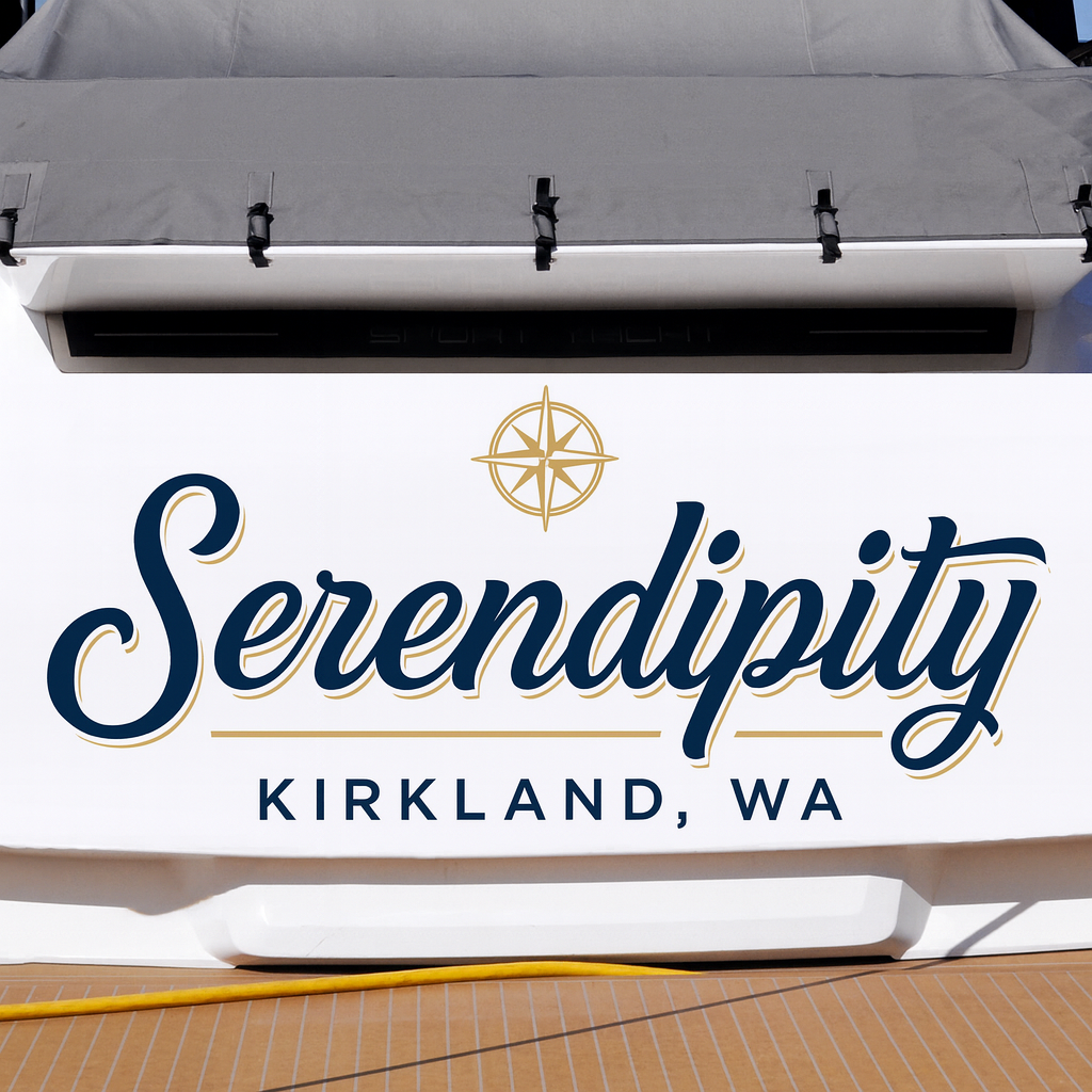 Custom Boat Stern Decal Sticker Sign | Boat Stern Name & Hailing City (Port) Sign