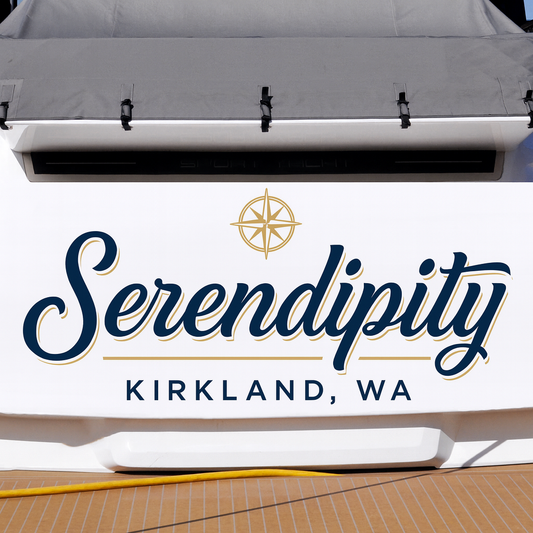 Custom Boat Stern Decal Sticker Sign | Boat Stern Name & Hailing City (Port) Sign
