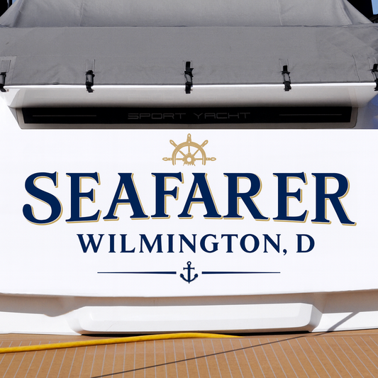 Custom Boat Stern Decal Sticker Sign | Boat Stern Name & Hailing City (Port) Sign