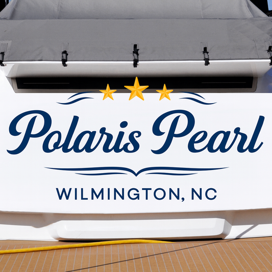 Custom Boat Stern Decal Sticker Sign | Boat Stern Name & Hailing City (Port) Sign