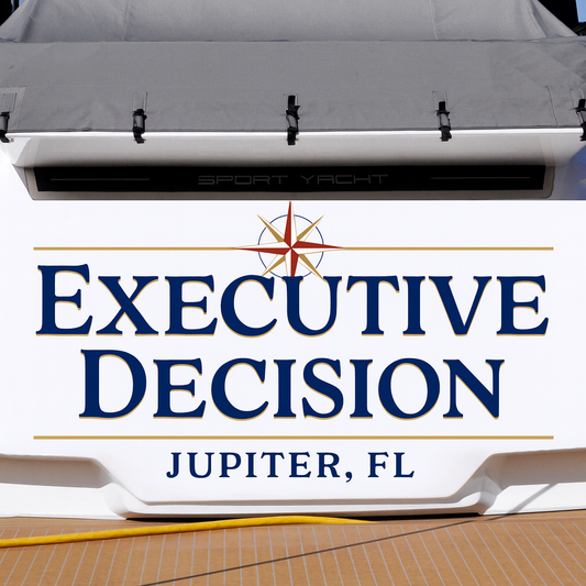 Custom Boat Stern Decal Sticker Sign | Boat Stern Name & Hailing City (Port) Sign