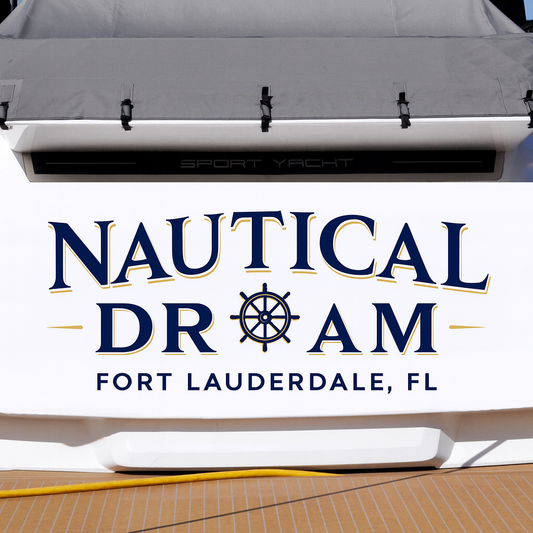 Custom Boat Stern Decal Sticker Sign | Boat Stern Name & Hailing City (Port) Sign