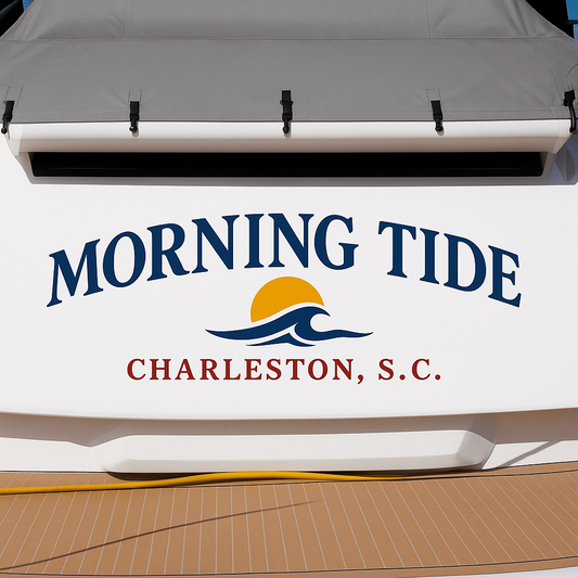 Custom Boat Stern Decal Sticker Sign | Boat Stern Name & Hailing City (Port) Sign