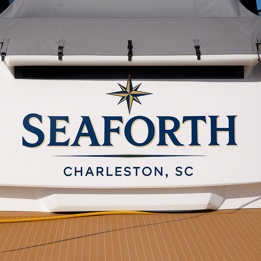 Custom Boat Stern Decal Sticker Sign | Boat Stern Name & Hailing City (Port) Sign