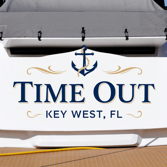 Custom Boat Stern Decal Sticker Sign | Boat Stern Name & Hailing City (Port) Sign
