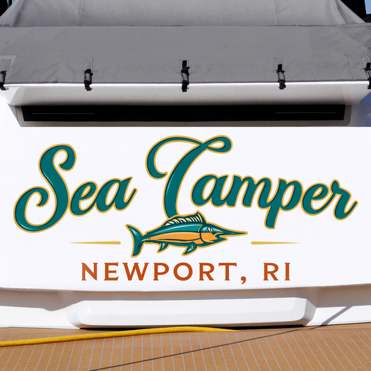 Custom Boat Stern Decal Sticker Sign | Boat Stern Name & Hailing City (Port) Sign