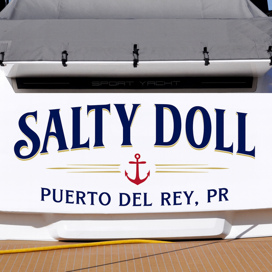 Custom Boat Stern Decal Sticker Sign | Boat Stern Name & Hailing City (Port) Sign