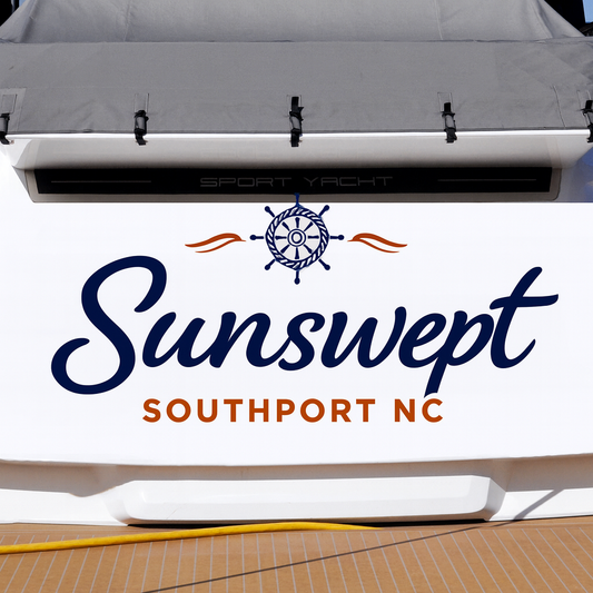 Custom Boat Stern Decal Sticker Sign | Boat Stern Name & Hailing City (Port) Sign