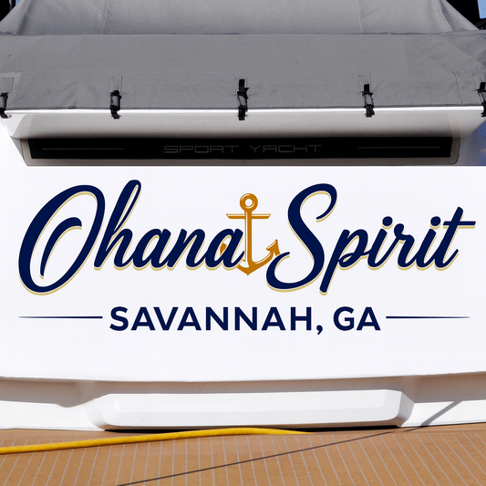 Custom Boat Stern Decal Sticker Sign | Boat Stern Name & Hailing City (Port) Sign