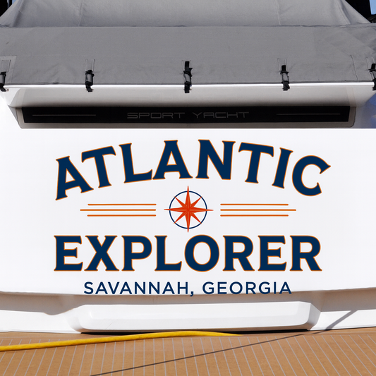Custom Boat Stern Decal Sticker Sign | Boat Stern Name & Hailing City (Port) Sign