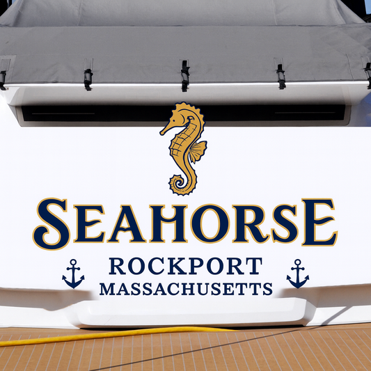 Custom Boat Stern Decal Sticker Sign | Boat Stern Name & Hailing City (Port) Sign