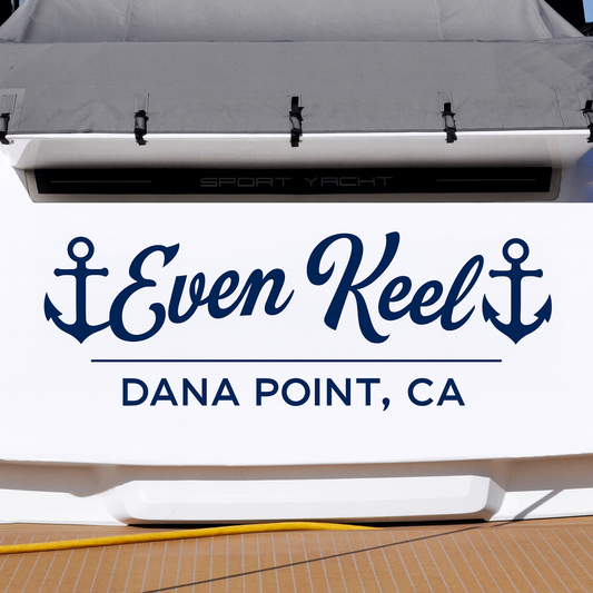 Custom Boat Stern Decal Sticker Sign | Boat Stern Name & Hailing City (Port) Sign