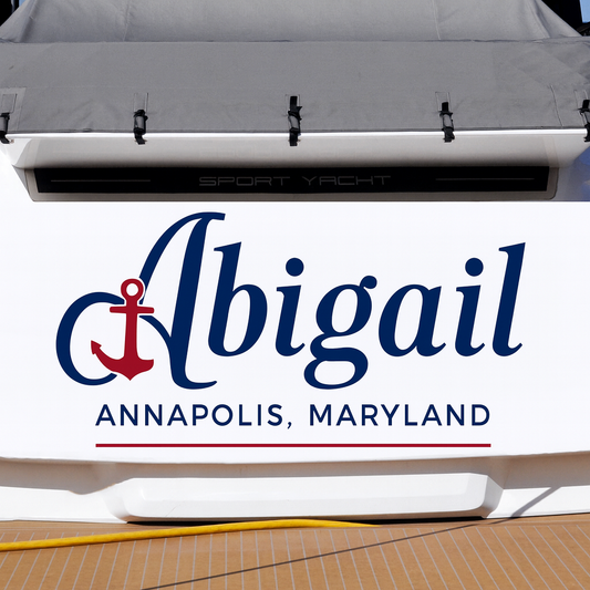 Custom Boat Stern Decal Sticker Sign | Boat Stern Name & Hailing City (Port) Sign