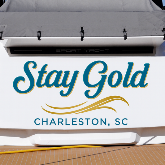 Custom Boat Stern Decal Sticker Sign | Boat Stern Name & Hailing City (Port) Sign