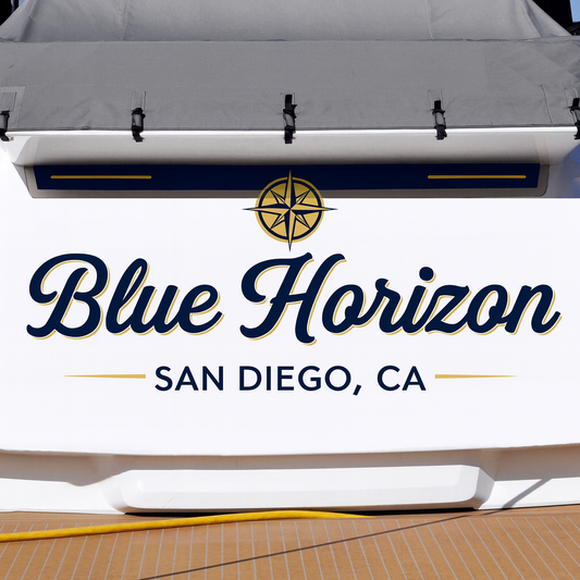 Custom Boat Stern Decal Sticker Sign | Boat Stern Name & Hailing City (Port) Sign