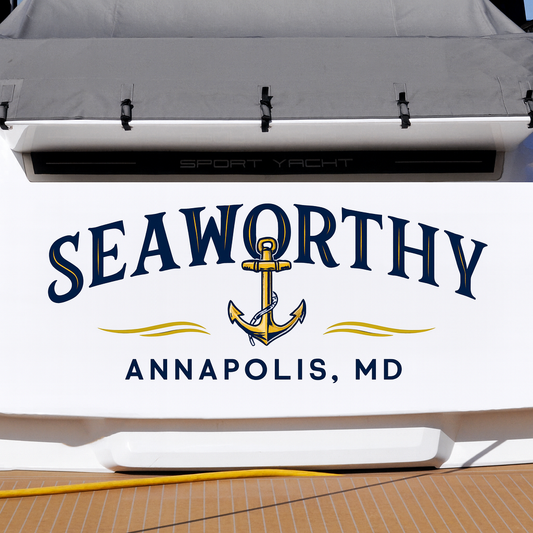 Custom Boat Stern Decal Sticker Sign | Boat Stern Name & Hailing City (Port) Sign