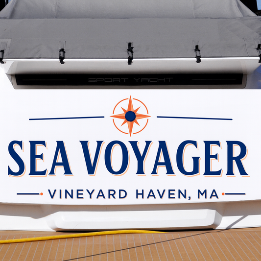 Custom Boat Stern Decal Sticker Sign | Boat Stern Name & Hailing City (Port) Sign