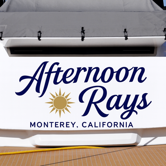 Custom Boat Stern Decal Sticker Sign | Boat Stern Name & Hailing City (Port) Sign