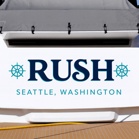 Custom Boat Stern Decal Sticker Sign | Boat Stern Name & Hailing City (Port) Sign