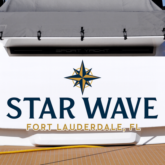 Custom Boat Stern Decal Sticker Sign | Boat Stern Name & Hailing City (Port) Sign