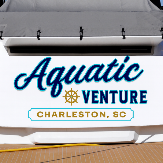 Custom Boat Stern Decal Sticker Sign | Boat Stern Name & Hailing City (Port) Sign